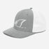 White Redfish Tail Embroidered Trucker Cap for Outdoor Style - Adjustable Comfort and Classic Fit